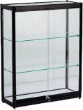 2 pcs adjustable glass shelves showcase with Aluminum frame